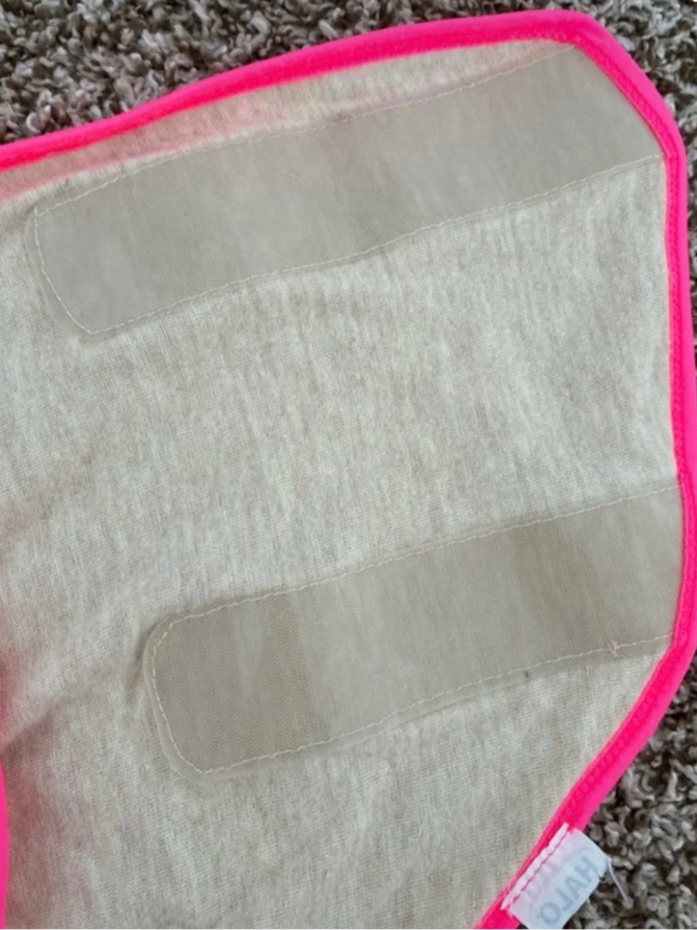 HALO SleepSack Swaddle in Heather Cream with Pink Trim